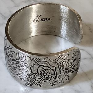 Salisbury Pewter Rose Cuff Bracelet